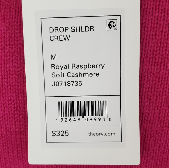 NWT THEORY 100% Cashmere Drop Shoulder Sweater - Picture 8 of 8
